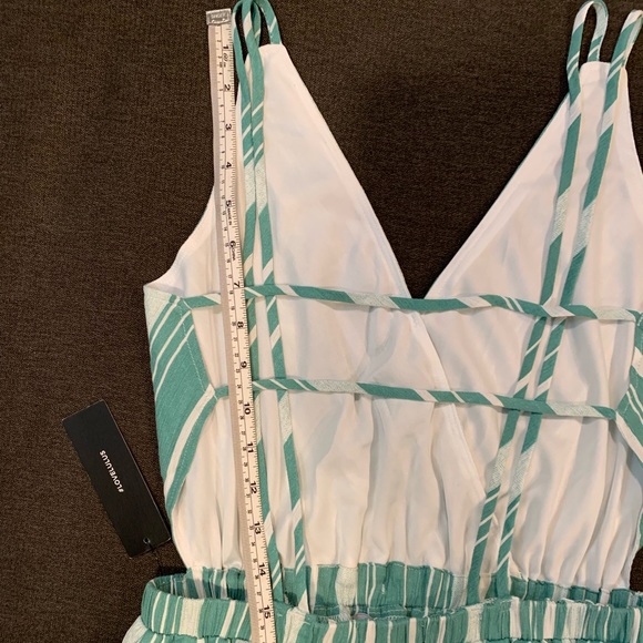 NWT Lulu’s Oceanside Adventure Green and White Striped Dress - Picture 8 of 13